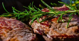 steak with rosemary