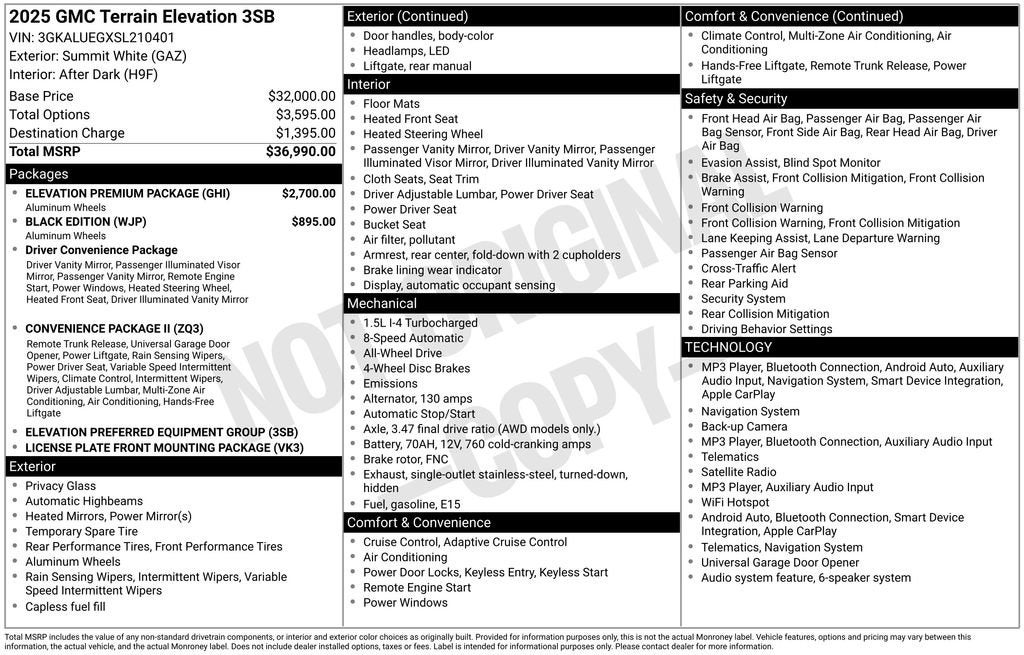 2025 GMC Terrain Elevation