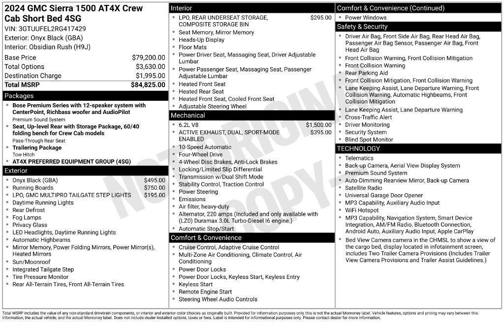 2024 GMC Sierra 1500 AT4X