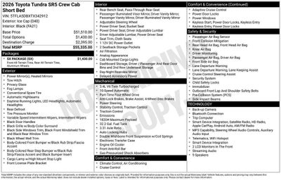 2026 Toyota Tundra SR5 CrewMax 5.5' Bed